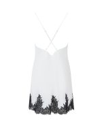 Anastasia Luxury Satin Chemise Ivory/Black — photo 6 (Bluebella)