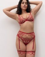 Soraya Embroidered Sheer Bra — Red — photo 2 (Bluebella)
